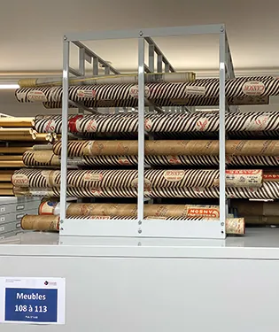 Archives départementales de Gironde - Traitement documentaire - rouleaux plans
